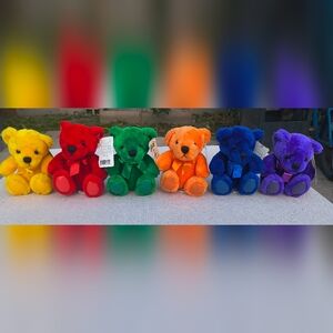 Vintage First & Main Rainbow Plush Bears